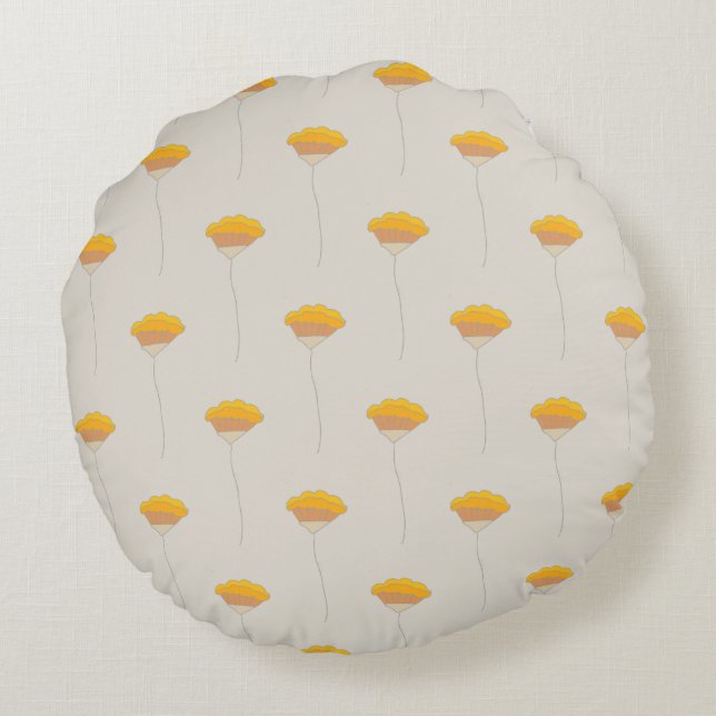 Poppies field  round pillow (Back)