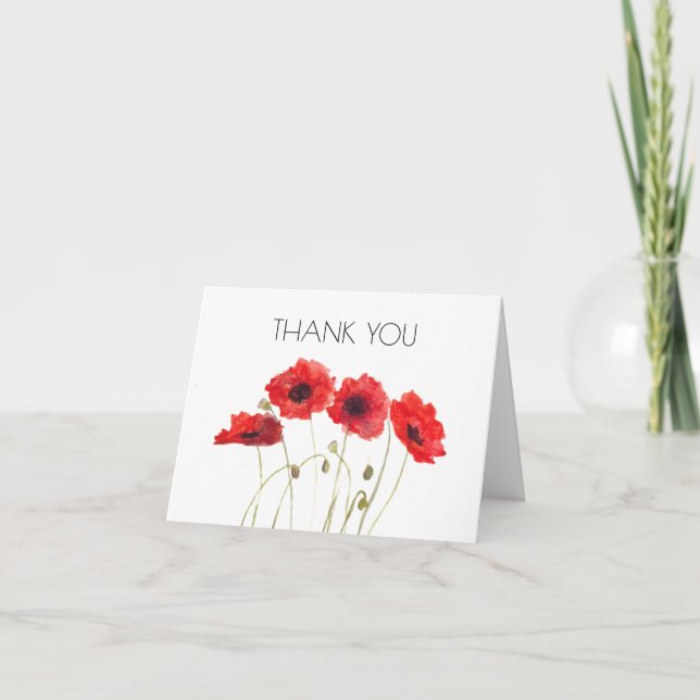 Poppies Floral 1er Premier anniversaire Merci de f (Devant)