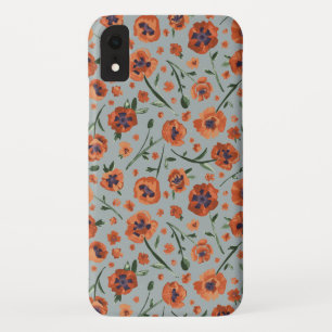 Poppies Floral Pattern iPhone XR Case
