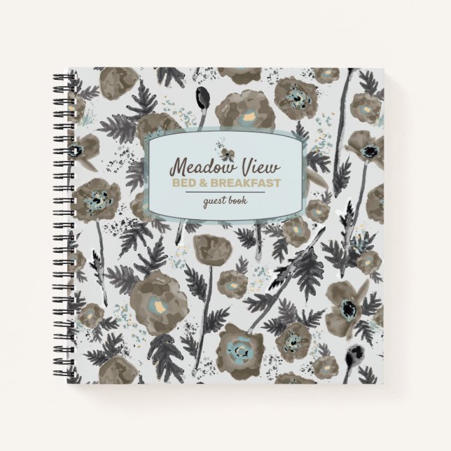Poppies Floral Vacation Rental Guest Book (Front)