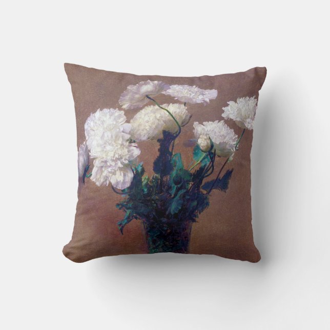 Poppies, Henri Fantin-Latour Throw Pillow (Front)