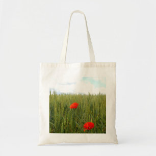 Poppies in a Wheat Field Budget Tote Bag