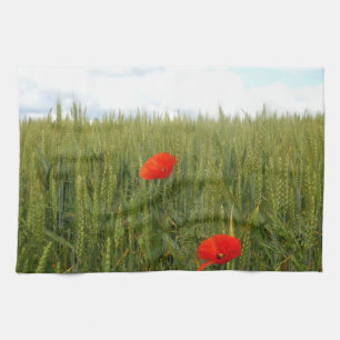 Poppies in a Wheat Field Tea Towel
