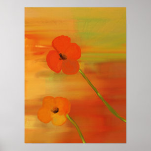 Poppies in bloom poster