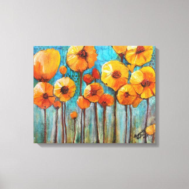 Poppies in Fall Canvas Print (Front)