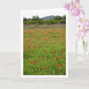 Poppies in Field Portrait Card