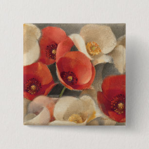 Poppies in Full Bloom 2 Inch Square Button
