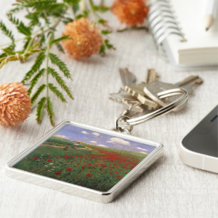 Poppies in the Field SZINYEI MERSE, Pál red flower Keychain