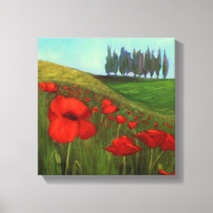 Poppies in Tuscany, Italy I Canvas Print