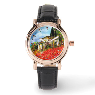POPPIES IN TUSCANY LANDSCAPE WATCH