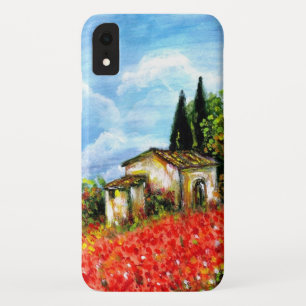 POPPIES IN TUSCANY / Landscape with Flower Fields iPhone XR Case