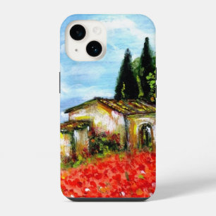 POPPIES IN TUSCANY / Landscape with Flower Fields iPhone 14 Case
