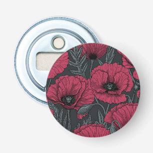 Poppies in Viva Magenta  Bottle Opener