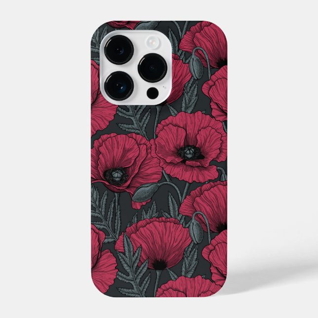 Poppies in Viva Magenta  iPhone Case (Back)