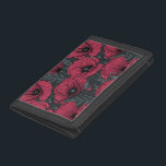 Poppies in Viva Magenta  Trifold Wallet<br><div class="desc">Vector pattern made of hand-drawn poppies.</div>