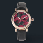 Poppies in Viva Magenta Watch<br><div class="desc">Vector pattern made of hand-drawn poppies.</div>