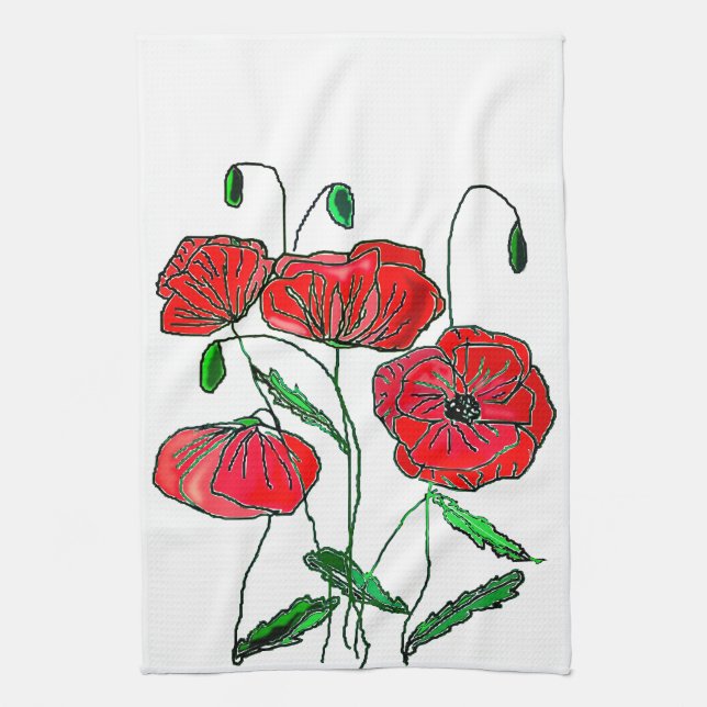 Poppies Kitchen Towel (Vertical)