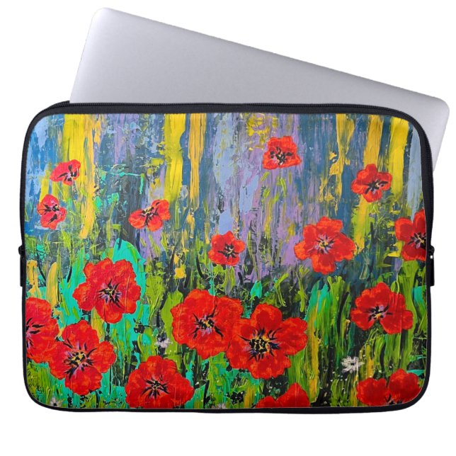 Poppies Lap Top Bag (Front)