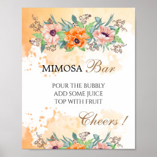 Poppies mimosa bar bridal shower sign