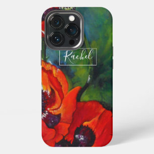 Poppies Name Floral Art iPhone 13 Pro Case