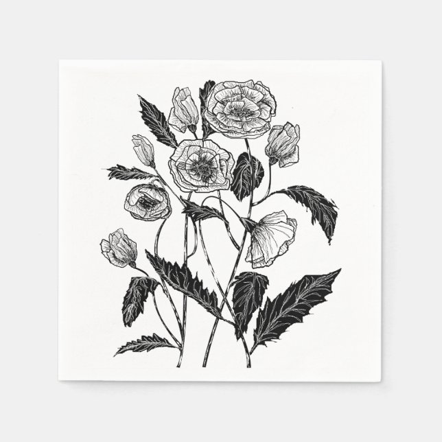 Poppies Napkins - Customizable (Front)