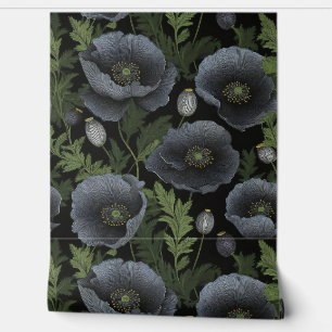 Poppies Noir Wallpaper