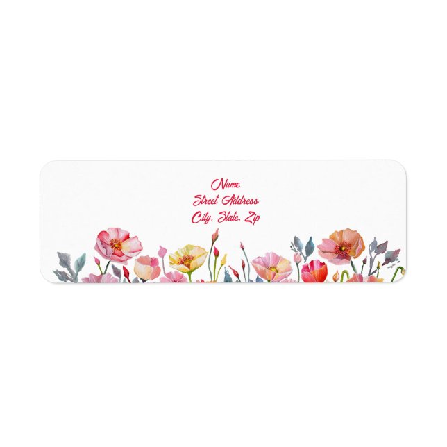 Poppies on Parade Return Address Label (Front)