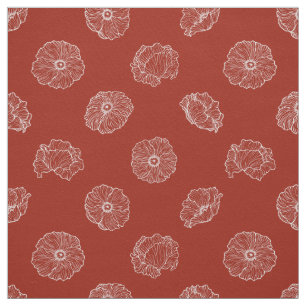 Poppies on Red Fabric
