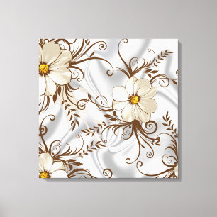 Poppies on Satin Stretched Canvas Print