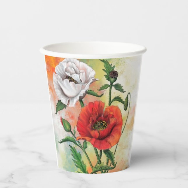 Poppies Paper Cups (Front)