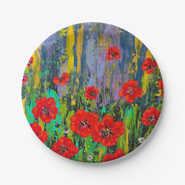 Poppies Paper Plate (Front)