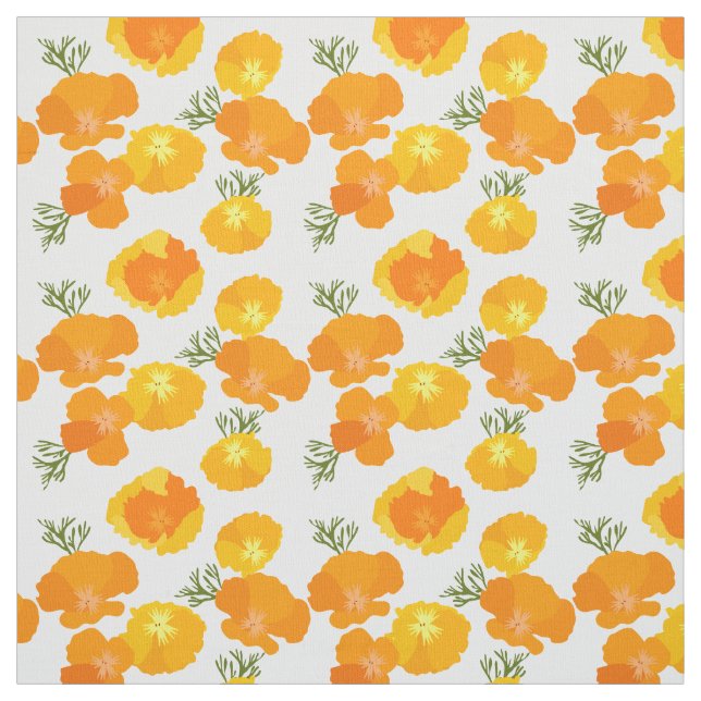 Poppies Pattern Fabric. Fabric (Swatch)