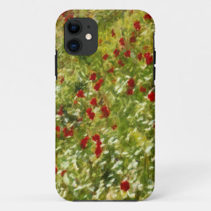 Poppies Pointillism Style Abstract Art iPhone 11 Case