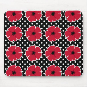 Poppies & Polka Dots Mouse Pad