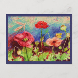 poppies postcard