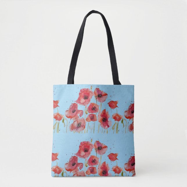 Poppies Red Poppies floral Flower Blue sac (Devant)