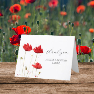 Poppies rouges Pavot Mariage  floral Merci