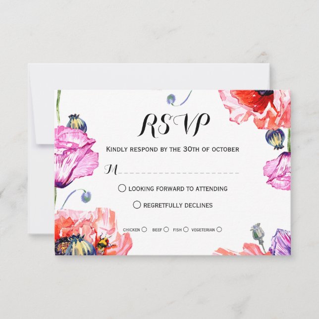 Poppies Rsvp. RSVP Card (Front)
