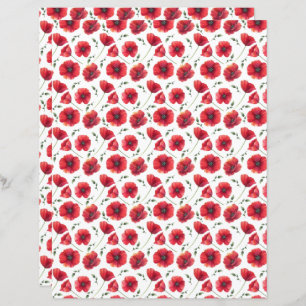 Poppies Scrapbook Paper