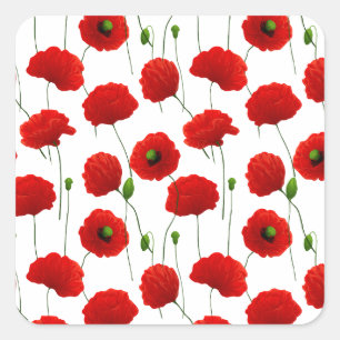 Poppies Square Sticker