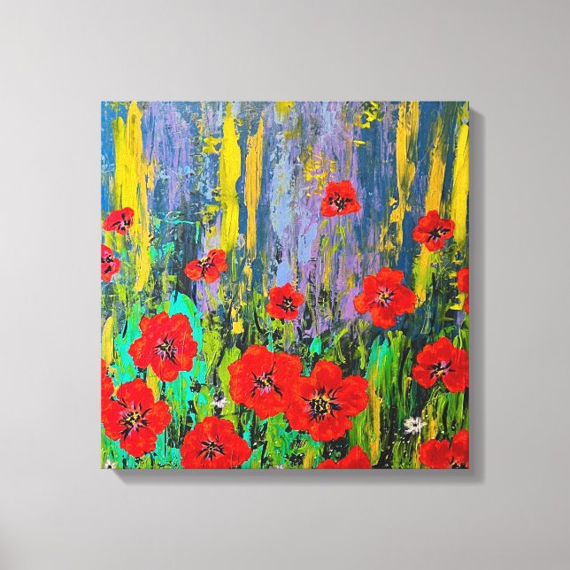 Poppies Stretched Canvas Print (Front)