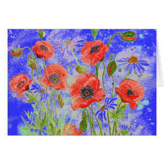 'Poppies Surreal' Card