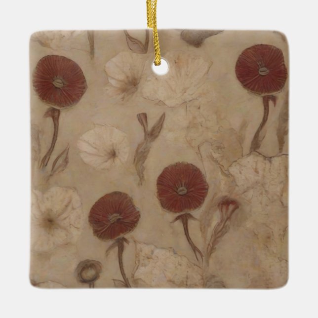 poppies symbolizing the decline of civilization ceramic ornament (Front)