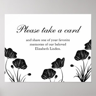 Poppies - Take a Card - Share Memories - Funeral Poster
