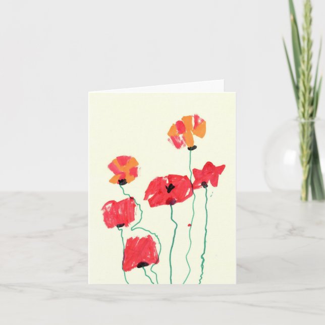Poppies Thank You Card (Front)