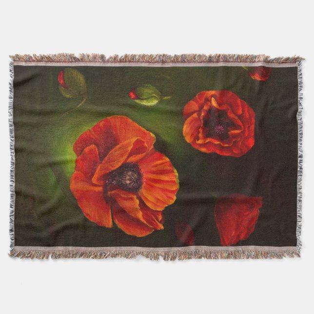 Poppies Throw Blanket (Front)