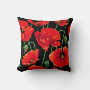 Poppies Throw Pillow