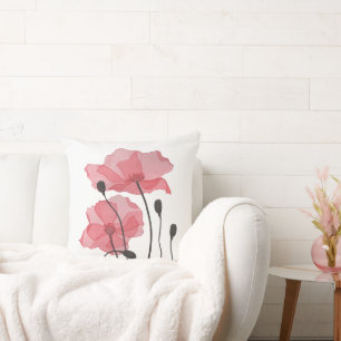 Poppies Throw Pillow