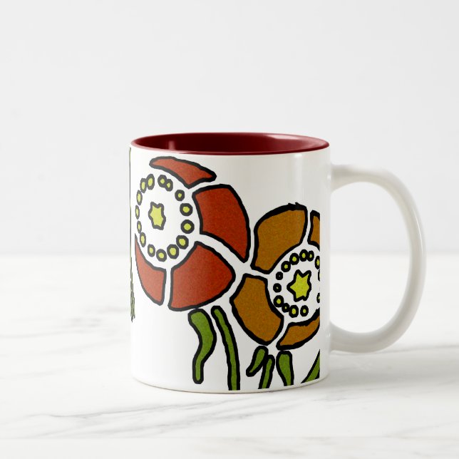 Poppies Two-Tone Coffee Mug (Right)
