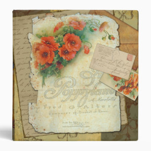 Poppies Victorian Style Binder Album Notebook